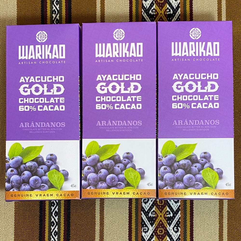 Ayacucho Gold Chocolate 60% Cacao- Blueberry-Genuine VRAEM